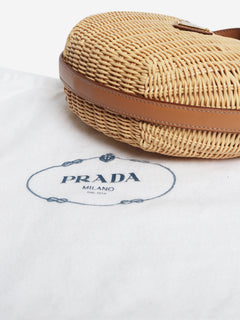 Brown wicker Arqué bag