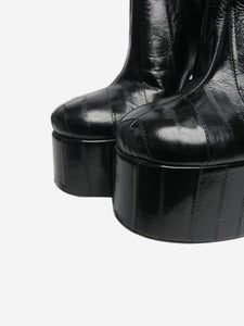 Saint Laurent Black leather platform boots - size EU 38