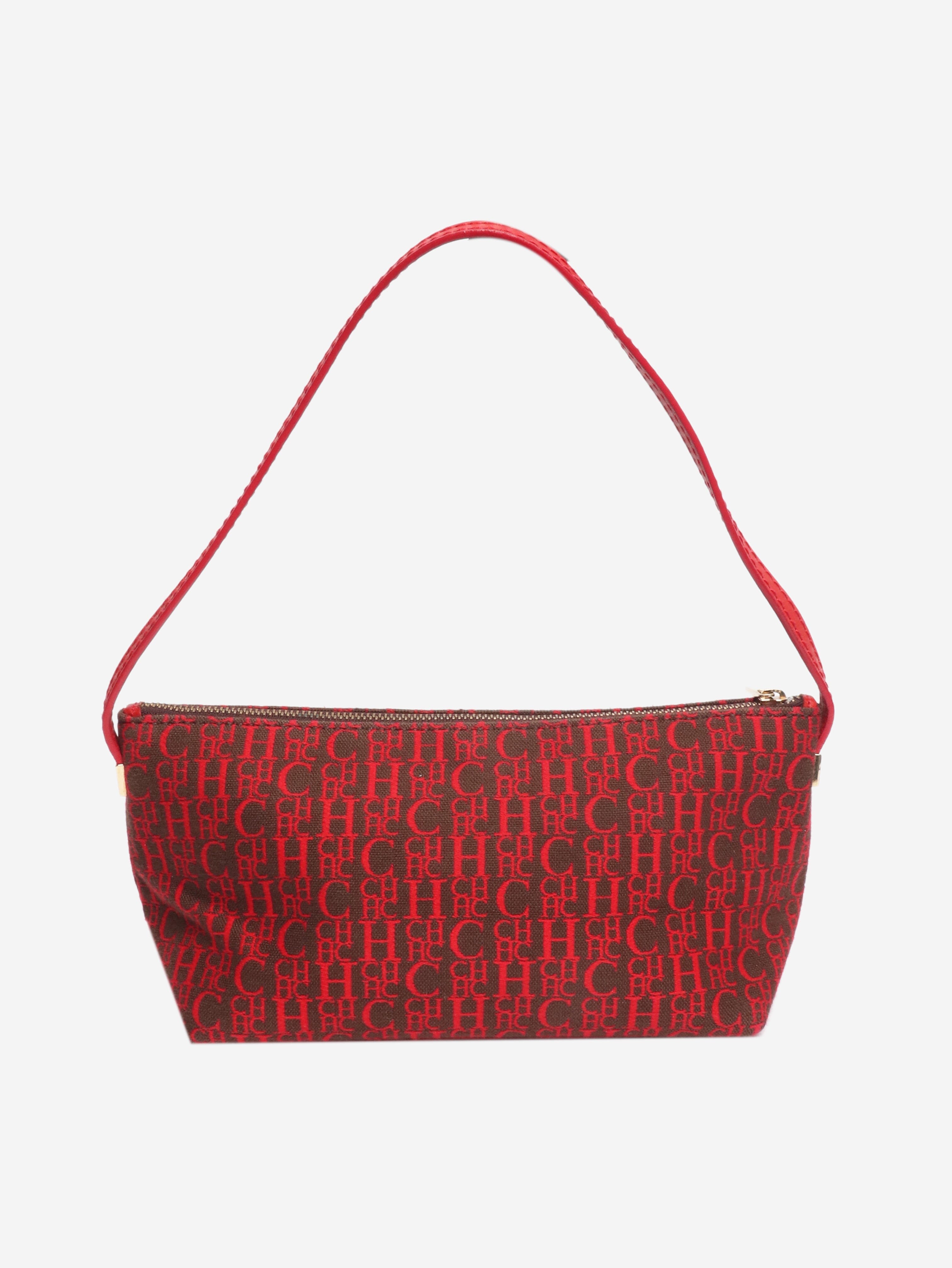 Red and brown monogram pochette bag Shoulder bags CH Carolina Herrera 
