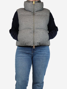 Herno Grey cashmere and silk puffer vest - size L