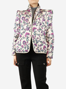 Isabel Marant Multi floral puffer jacket with removable sleeves - size UK 8