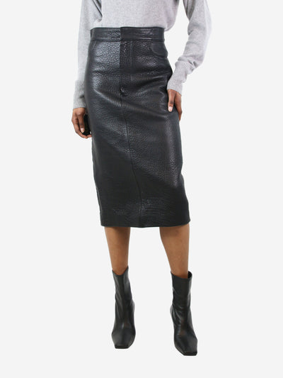 Black grained leather skirt - size UK 6 Skirts Raey 