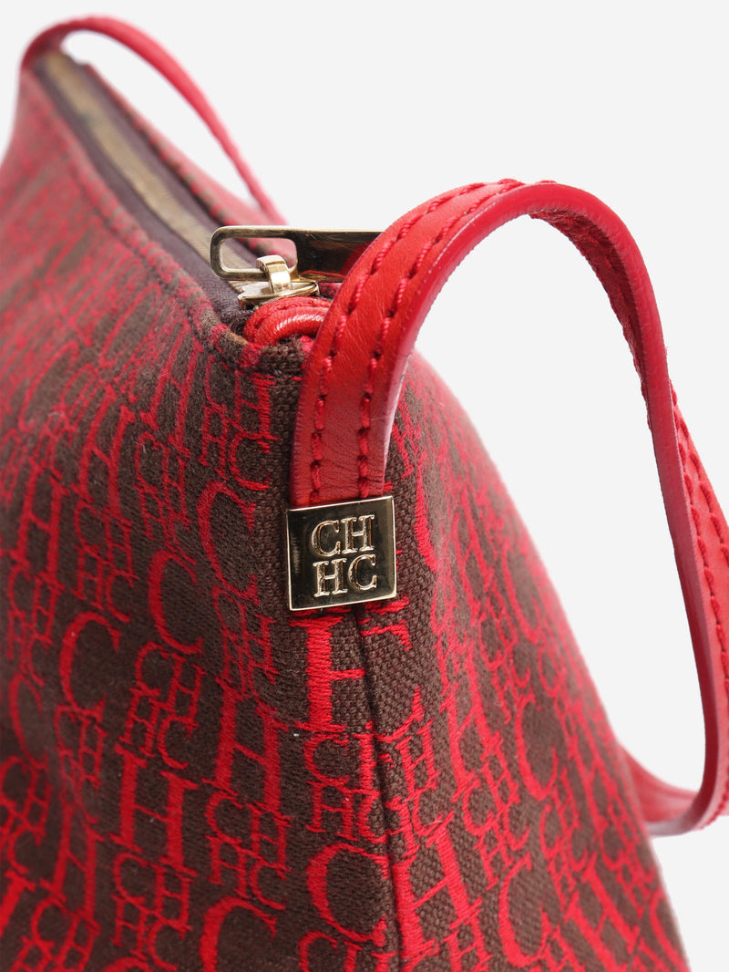 Red and brown monogram pochette bag Shoulder bags CH Carolina Herrera 