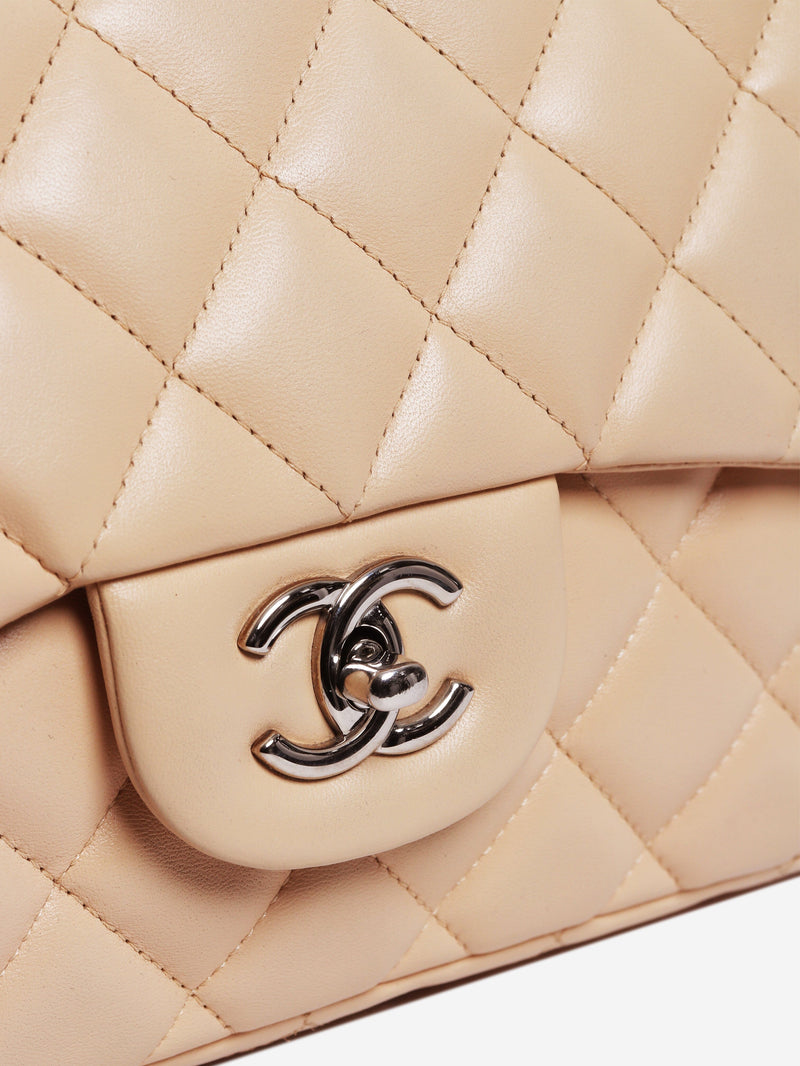 Beige 2009 classic single flap bag