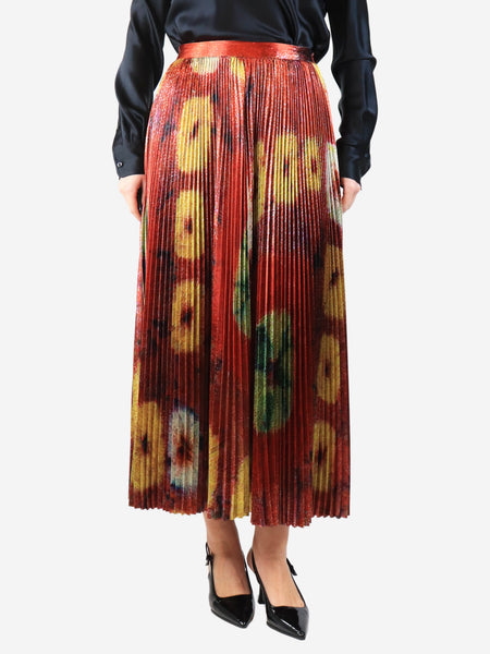 Multicolour pleated midi skirt - size UK 8 product image