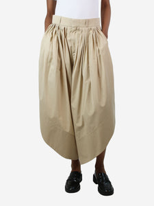 Chloe Beige pleated balloon trousers - size UK 8