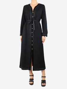 Wales Bonner Black Kingston kaftan dress - size UK 10