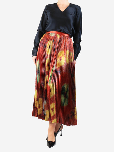 Multicolour pleated midi skirt - size UK 8 alternate image