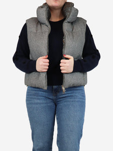 Herno Grey cashmere and silk puffer vest - size L