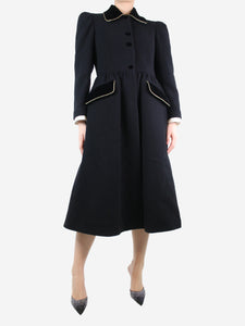 Miu Miu Black wool buttoned coat - size UK 10