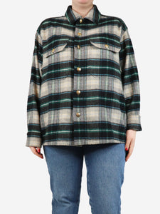 Celine Green plaid overshirt - size UK 12