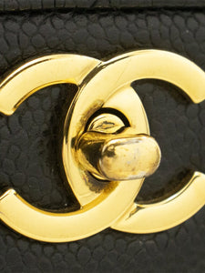 Chanel Black 2013 jumbo caviar Classic double flap bag