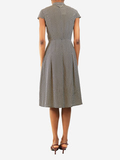 Navy polka dot midi dress - size UK 4 Dresses Prada 