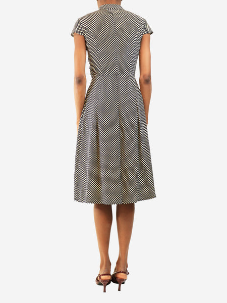 Navy polka dot midi dress - size UK 4 alternate image