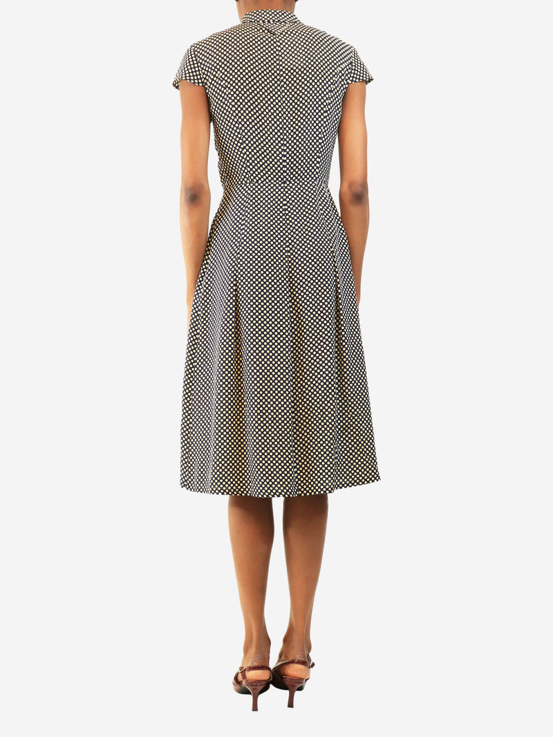 Navy polka dot midi dress - size UK 4 Dresses Prada 