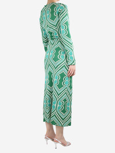 Etro Green jacquard knit midi dress - size UK 8