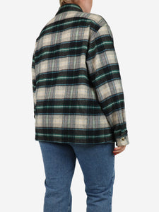 Celine Green plaid overshirt - size UK 12