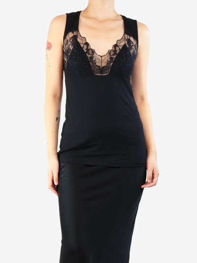 Black lace-trim cami top - size UK 10 Tops La Perla 
