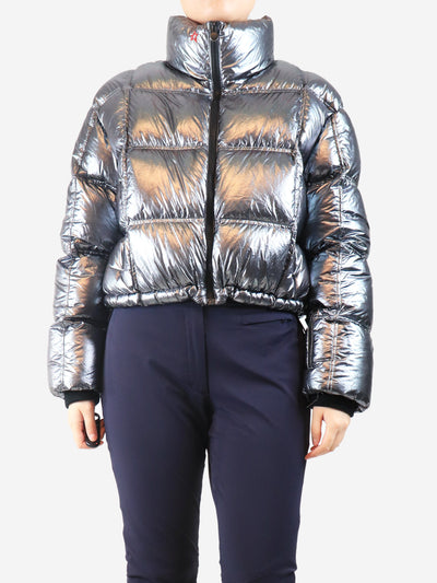 Silver metallic Nevada down jacket - size L Skiwear Perfect Moment 