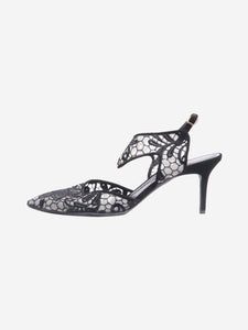 Nicholas Kirkwood Black lace pointed-toe pumps - size EU 39