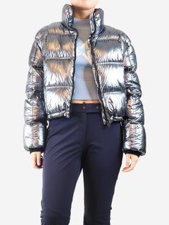 Silver metallic Nevada down jacket - size L Skiwear Perfect Moment 