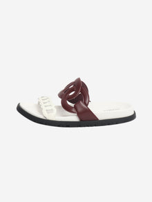 Burgundy and white Extra sandals - size EU 43 Flat Sandals Hermes 