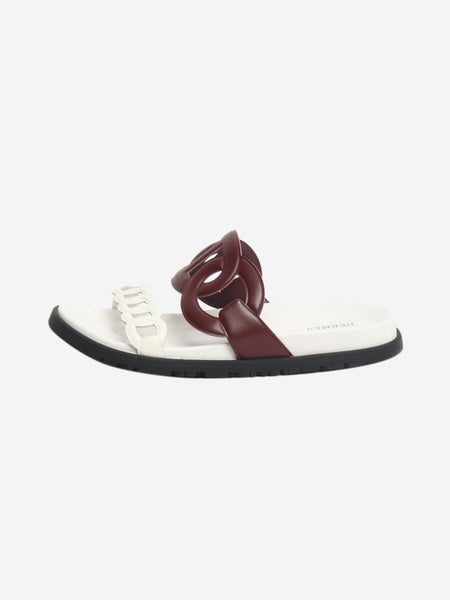 Burgundy and white Extra sandals - size EU 43 product image