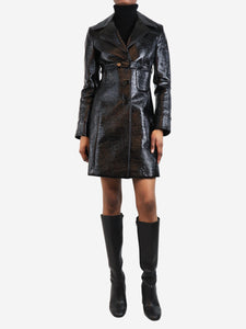 Courreges Black vinyl coat - size UK 8