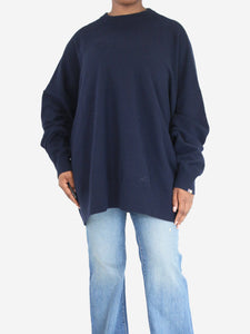 Extreme Cashmere Blue cashmere oversized jumper - size