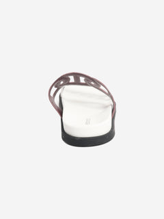 Burgundy and white Extra sandals - size EU 43 Flat Sandals Hermes 