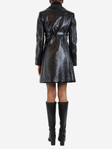 Courreges Black vinyl coat - size UK 8