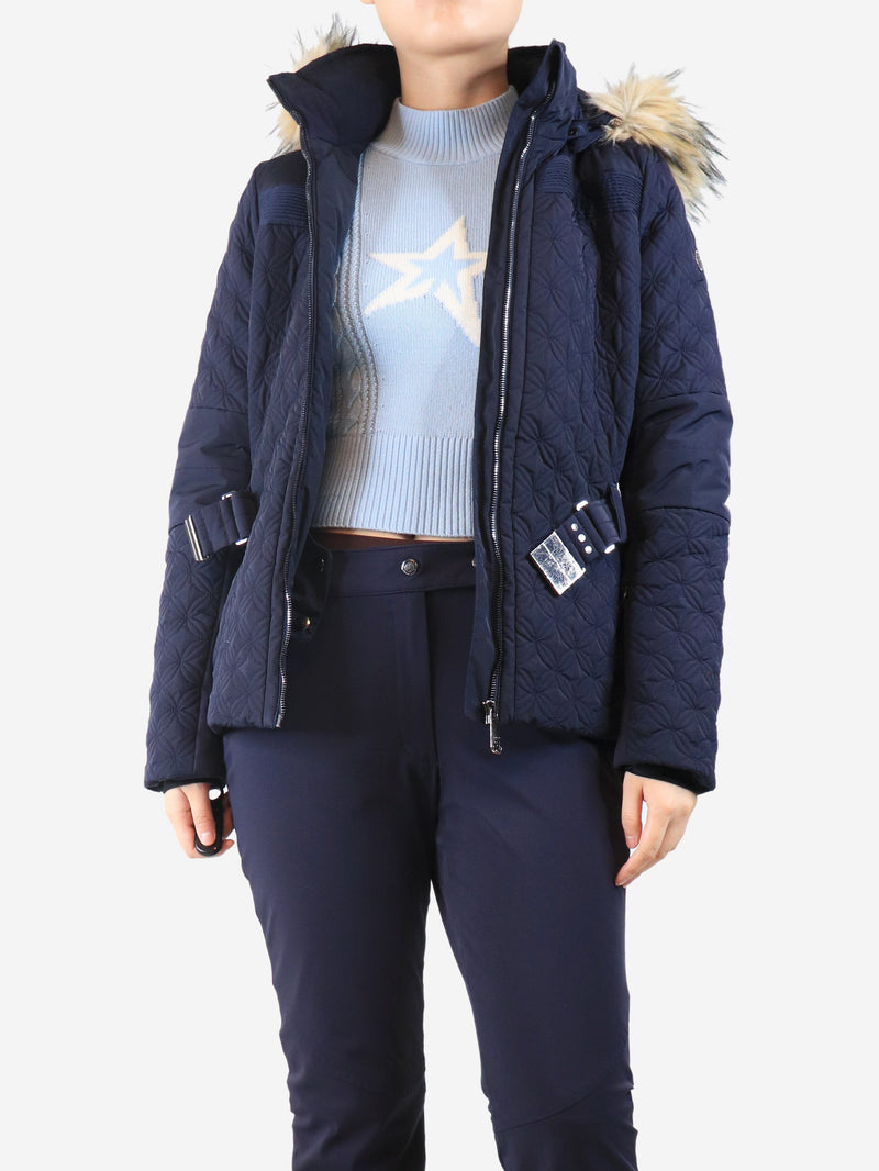 Navy quilted ski jacket - size M Skiwear Poivre Blanc 