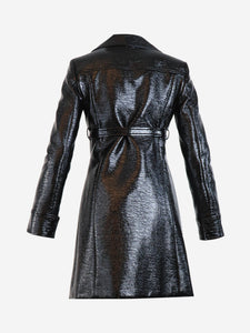 Courreges Black vinyl coat - size UK 8
