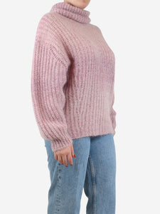 Ba&sh Pink mohair-blend roll neck jumper - size M