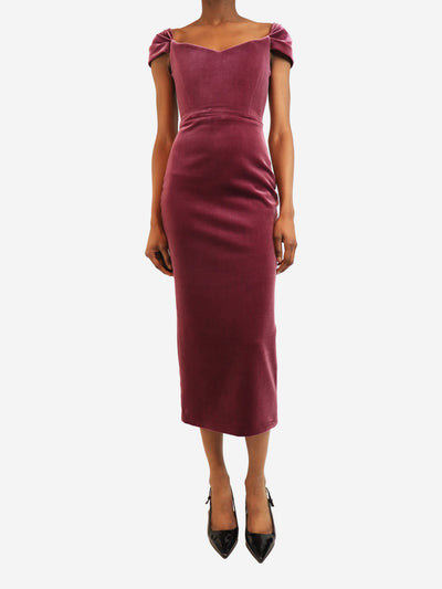 Purple velvet midi dress - size UK 6 Dresses Alex Perry 