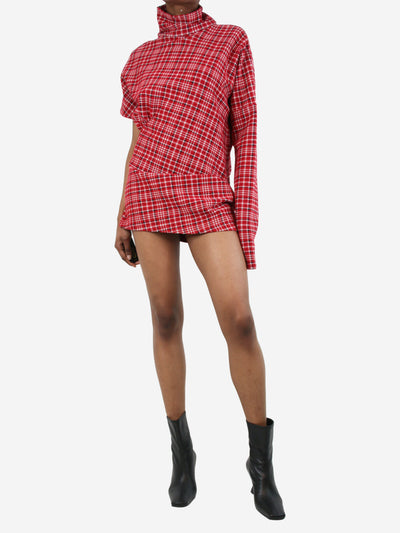 Red asymmetric checkered dress - size UK 12 Dresses Calvin Klein 