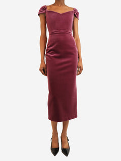 Purple velvet midi dress - size UK 6 Dresses Alex Perry 