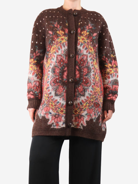 Multicolour paisley mohair cardigan - size UK 8 product image