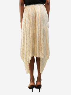 Cream pleated midi skirt - size UK 8 Skirts Celine 