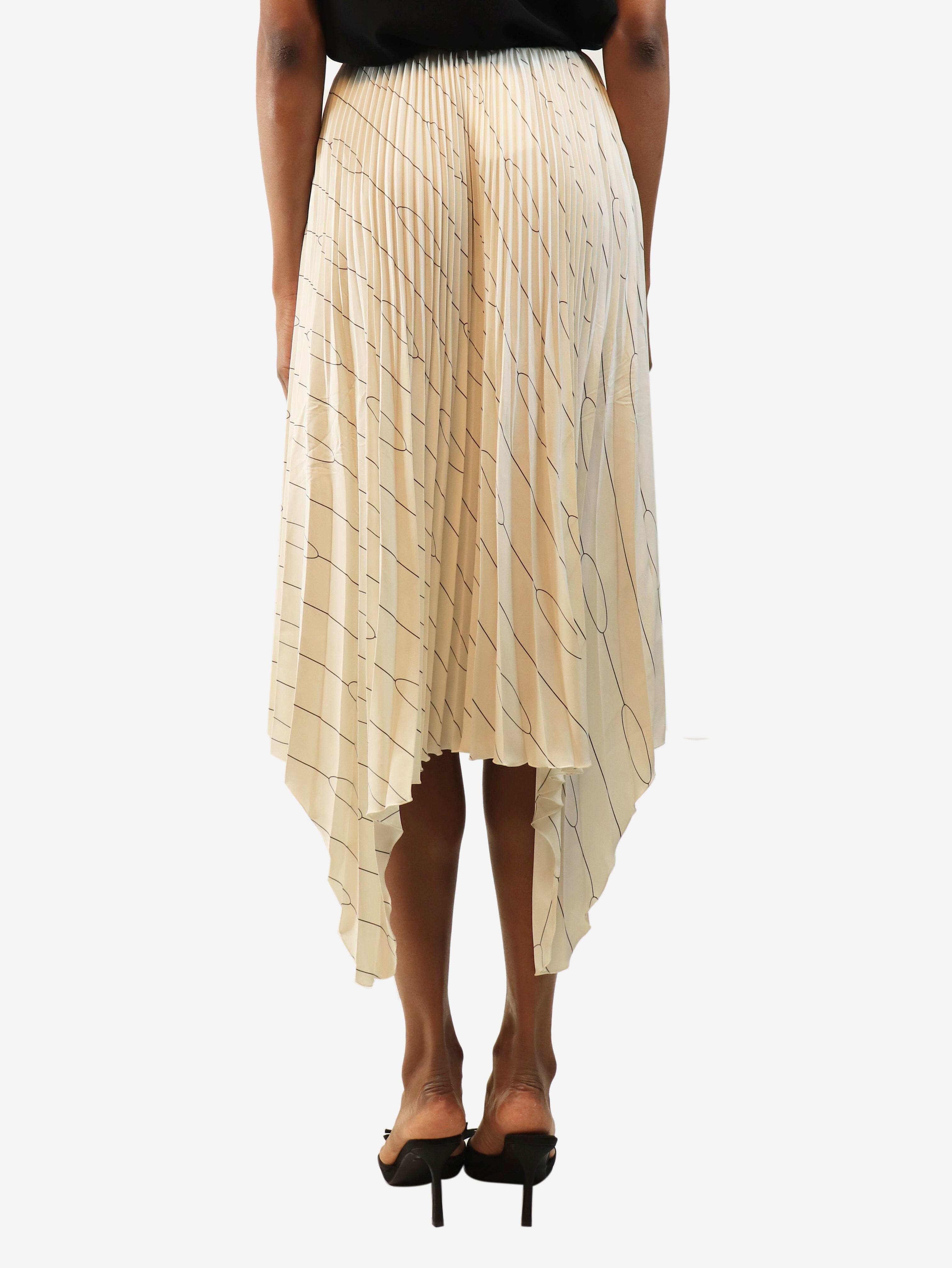 Cream pleated midi skirt - size UK 8 Skirts Celine 