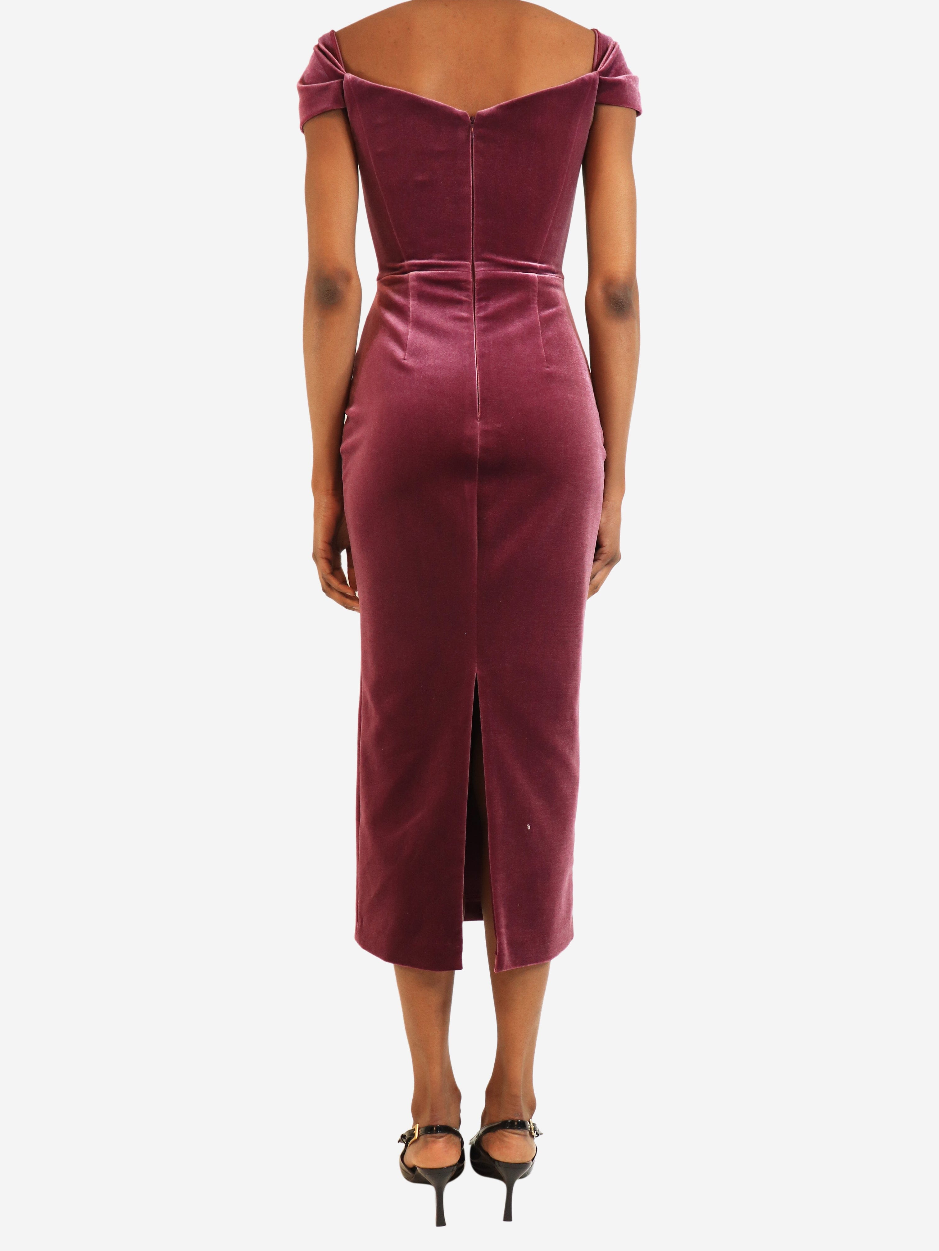Purple velvet midi dress - size UK 6 Dresses Alex Perry 