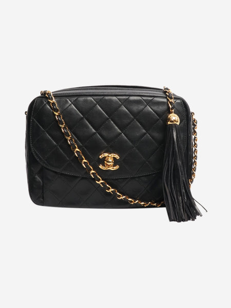 Black vintage 1991 lambskin quilted Camera bag product image