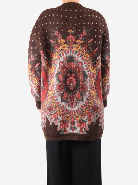Multicolour paisley mohair cardigan - size UK 8 alternate image