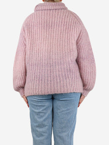 Ba&sh Pink mohair-blend roll neck jumper - size M