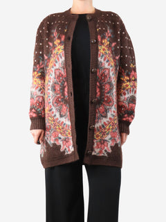 Multicolour paisley mohair cardigan - size UK 8 Knitwear Etro 