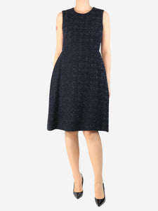 Simone Rocha Black sleeveless tweed midi dress - size UK 10