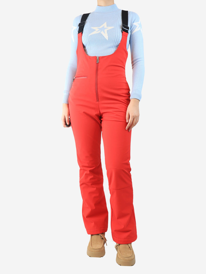 Red stretch ski bib pants - size L Skiwear Poivre Blanc 
