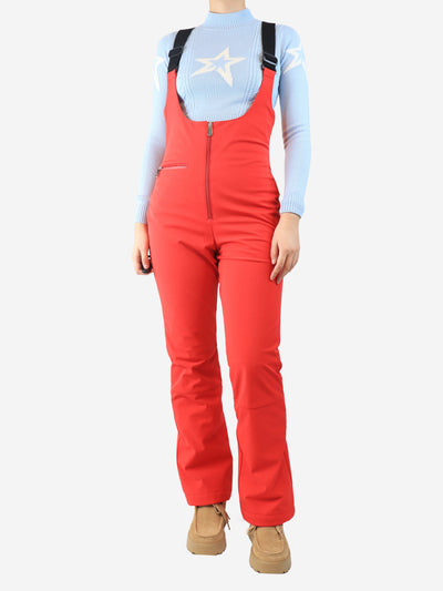 Red stretch ski bib pants - size S Skiwear Poivre Blanc 