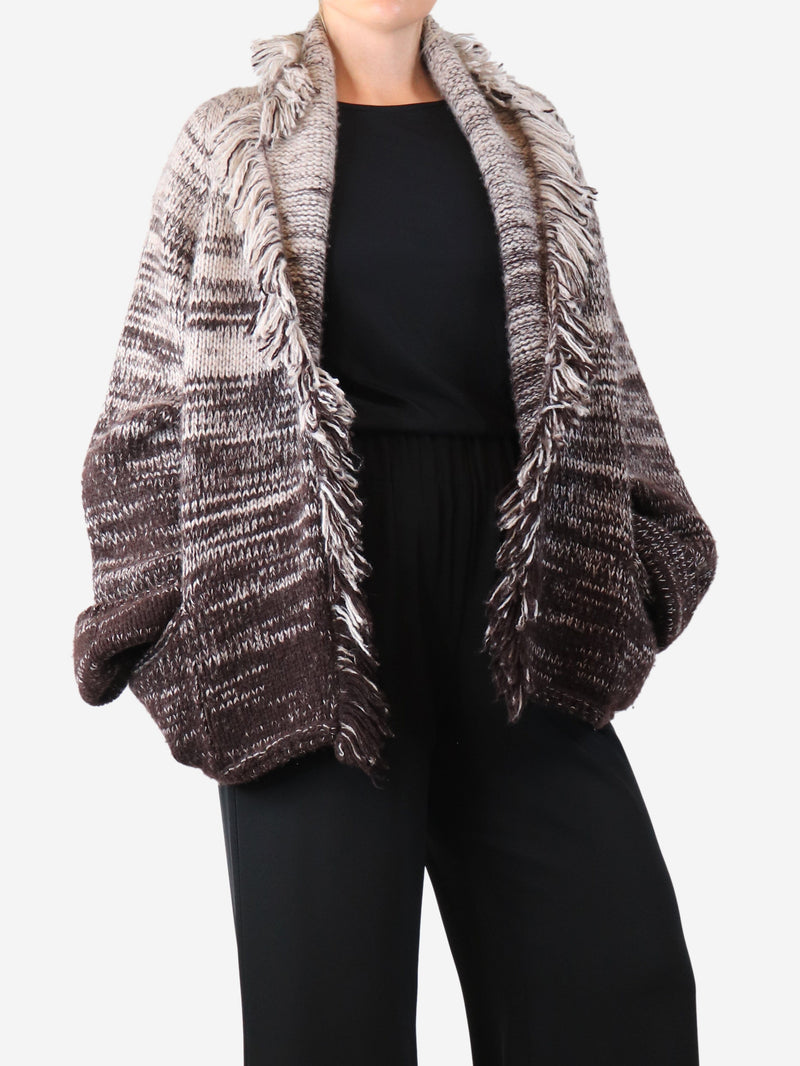 Brown fringed cardigan - size Knitwear Mandkhai 
