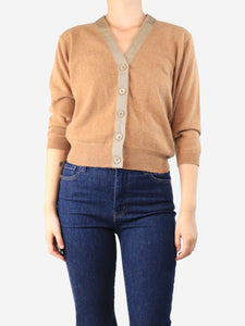 Jumper 1234 Biscuit cashmere cardigan - size UK 10